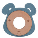 1PC Silicone Teether Baby Rudder Shape Wooden Teether Ring Kid Gift Food Grade Silicone Children&