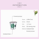 bamoer Authentic 925 Sterling Silver I love Cafe Time Coffee Cup Charm for Original Silver Bracelet &amp; Bangle DIY Jewelry SCC1545