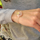 Lotus Fun Real 925 Sterling Silver Natural Stones Creative Handmade Fine Jewelry Lotus Whispers Bracelet for Women Brincos