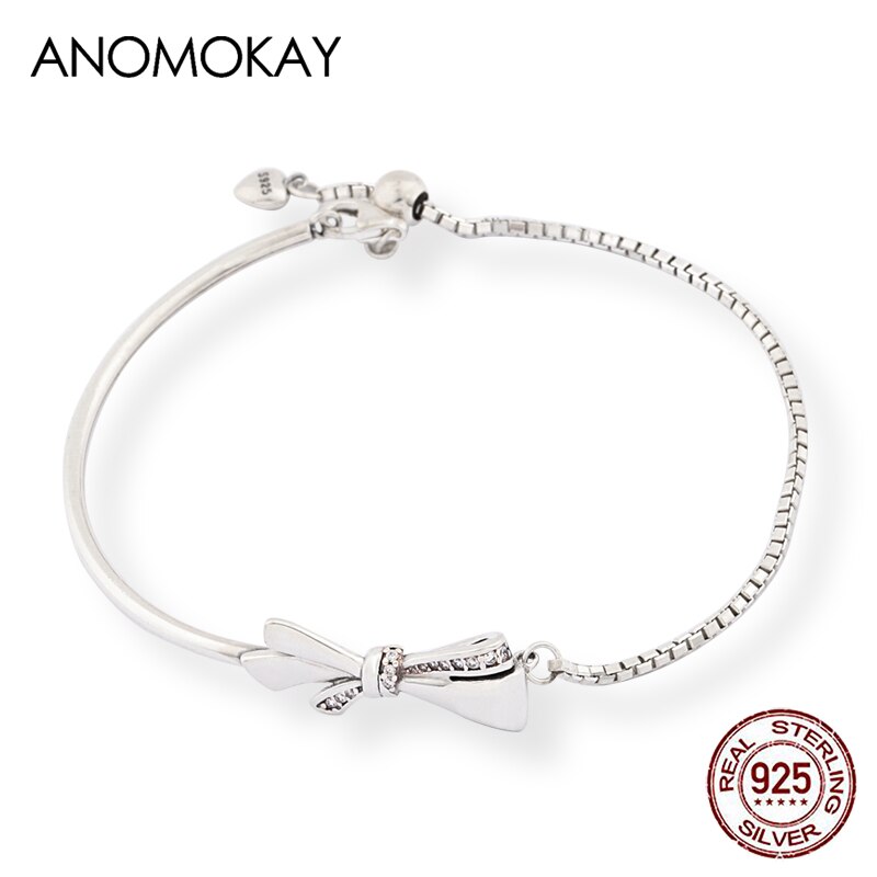 Anomokay New 100% 925 Sterling Silver Cute Little Lion Bangles Bracelets for Children Fashion Birthday Gift S925 Silver Jewelry