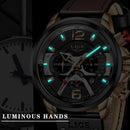 2022 New Mens Watches LIGE Top Brand Leather Chronograph Waterproof Sport Automatic Date Quartz Watch For Men Relogio Masculino