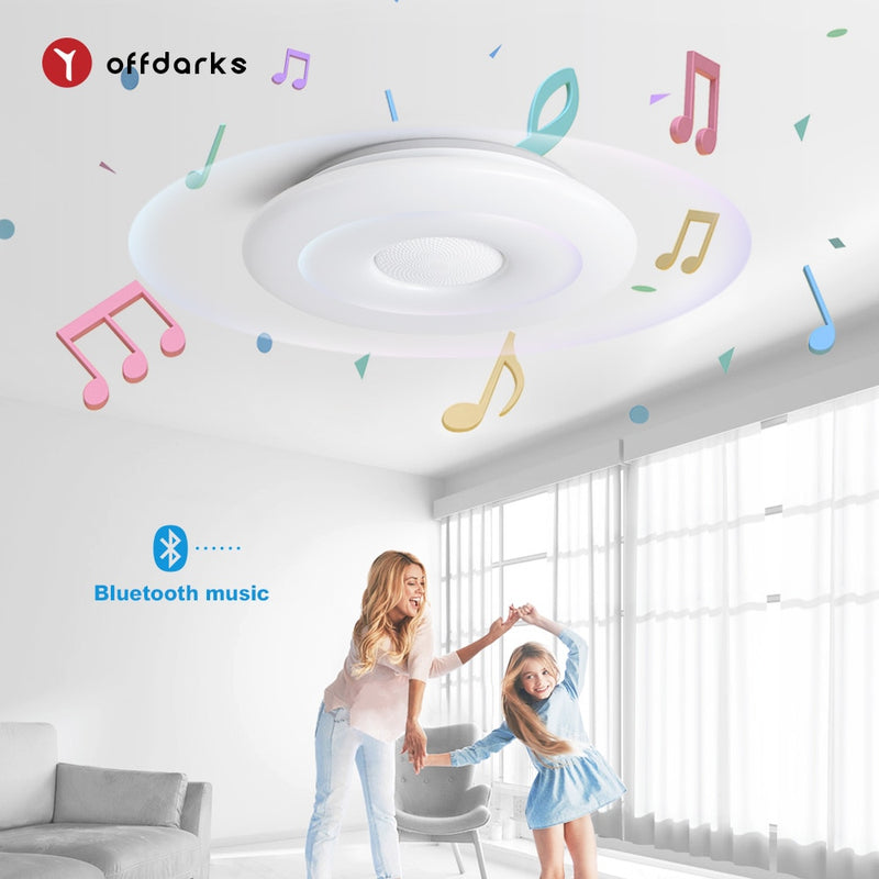 OFFDARKS Smart LED Ceiling Lights WIFI Voice Control APP Control RGB Dimming Bluetooth Speaker Ceiling Lamp Kitchen Living Room