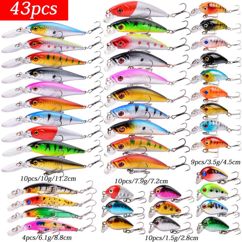 Almighty Mixed Fishing Lure Kits Wobbler Crankbait Swimbait Minnow Hard Baits Spiners Carp Bait Set Fishing Tackle
