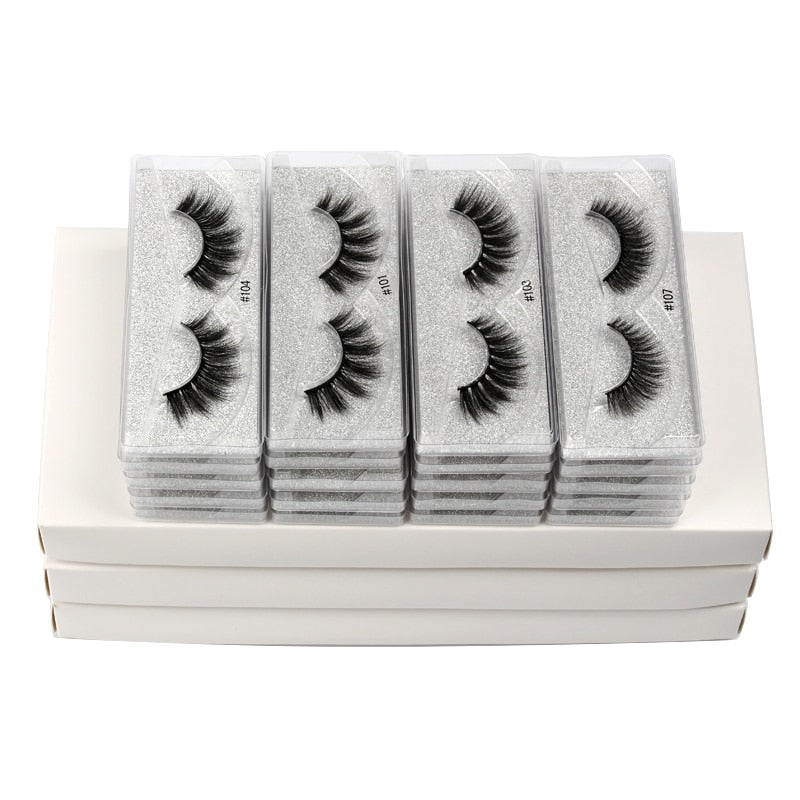 New 10 pairs faux mink eyelashes bulk wholesale natural long false eyelash extension 3d lashes fluffy soft fake cilios makeup