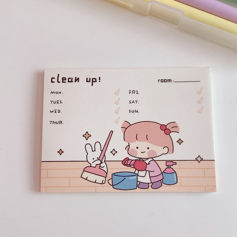 MINKYS Kawaii 50 Blatt Notizblöcke Notizpapier Aufgabenliste Checkliste Tagesplaner Notizblock Paperlaria Schreibwaren für die koreanische Schule
