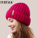 FURTALK Winter Hat for Women Beanie Hat with Fleece Lining Men Lady Knitted Winter Cap for Female Girl Red Black White Pink Grey
