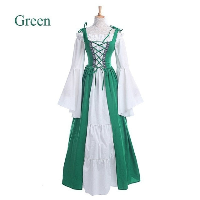 S-6XL Medieval Punk Dress Cosplay Halloween Costumes Women Palace Carnival Party Disguise Princess Female Victorian Vestido Robe