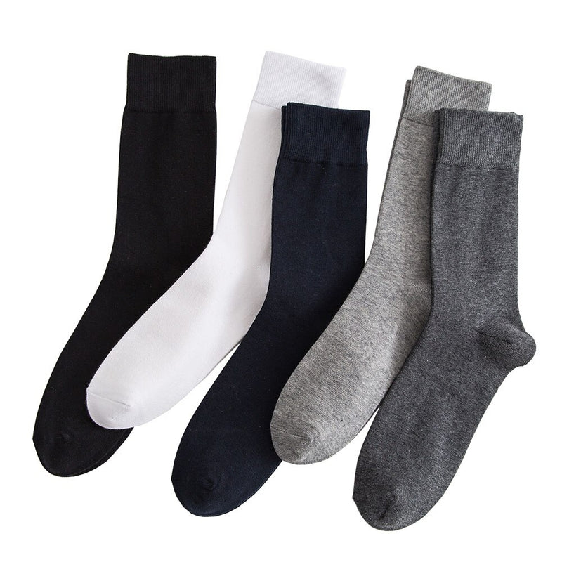 New Men's Cotton Socks Black White Business Men Plus Size Socks Soft Breathable Summer Winter for Male 100 Cotton Socks 5 Pair