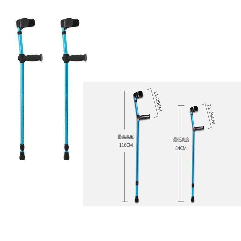 2pcs Aluminum Alloy Elbow Forearm Crutch Walking Stick Cane Adjustable Trekking Pole Collapsible Forearm Elbow Underarm Crutche