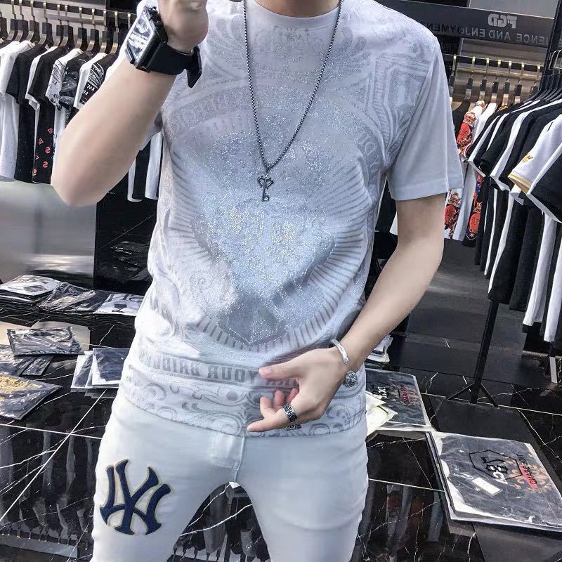 Men's Short Sleeve O-Neck T- shirt YOUYEE 2021 Summer Young Fashion Hip-Hop High Quality Trendy Streetwear Male Tees Top Clothes