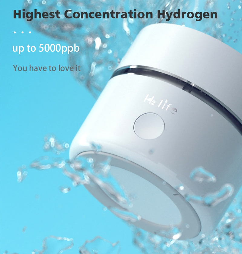H2Life, botella generadora de agua de hidrógeno de séptima generación, DuPont SPE + PEM, fabricante de doble cámara, taza ionizadora + dispositivo de inhalación H2