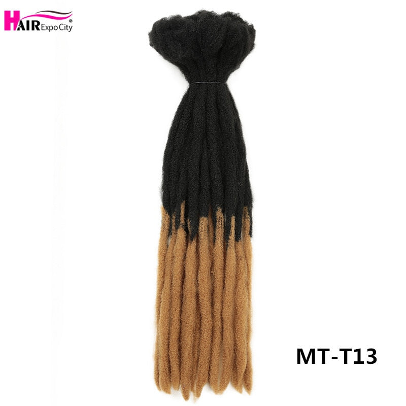 Rastas de 22 pulgadas, trenzas de ganchillo, cabello sintético, Faux Locs para hombres y mujeres, extensiones de cabello trenzado Ombre, Hair Expo City