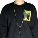 Natürlicher Tigerauge Stein 108 Japa Mala Perlen Halsketten für Frauen Mädchen Yoga Japamala Quaste lange Halskette Männer Schmuck 8 mm