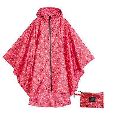 Freesmily Women's Fashion Raincoat Waterproof Rain Poncho Cloak with Hood for Hiking Climbing and Touring