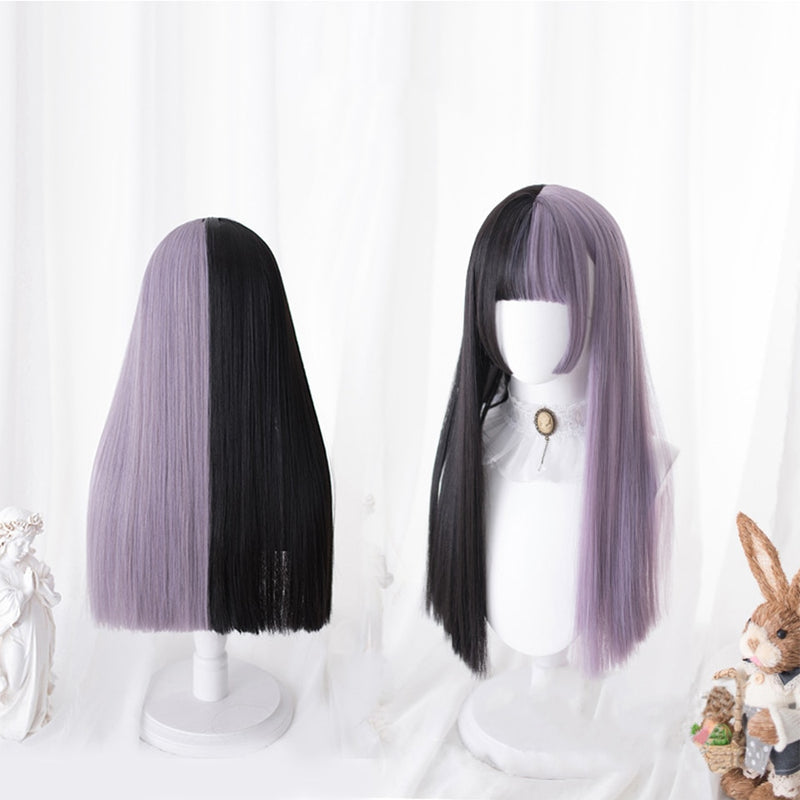 SHANGKE Synthetic Red Black Blonde White Lolita Wigs For Women Long Straight Wig With Bangs Genshin Impact Cosplay Wig