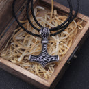 Nunca se desvanezca el martillo de thor mjolnir colgante collar vikingo escandinavo nórdico vikingo collar hombres regalo de acero inoxidable