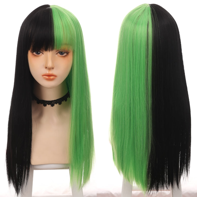 SHANGKE Synthetic Red Black Blonde White Lolita Wigs For Women Long Straight Wig With Bangs Genshin Impact Cosplay Wig