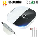 New 35000 RPM Electric Nail Drill Machine Electric Nail File LED Display Nail Tools Manicure Machine Nail Drill Bits Polisher