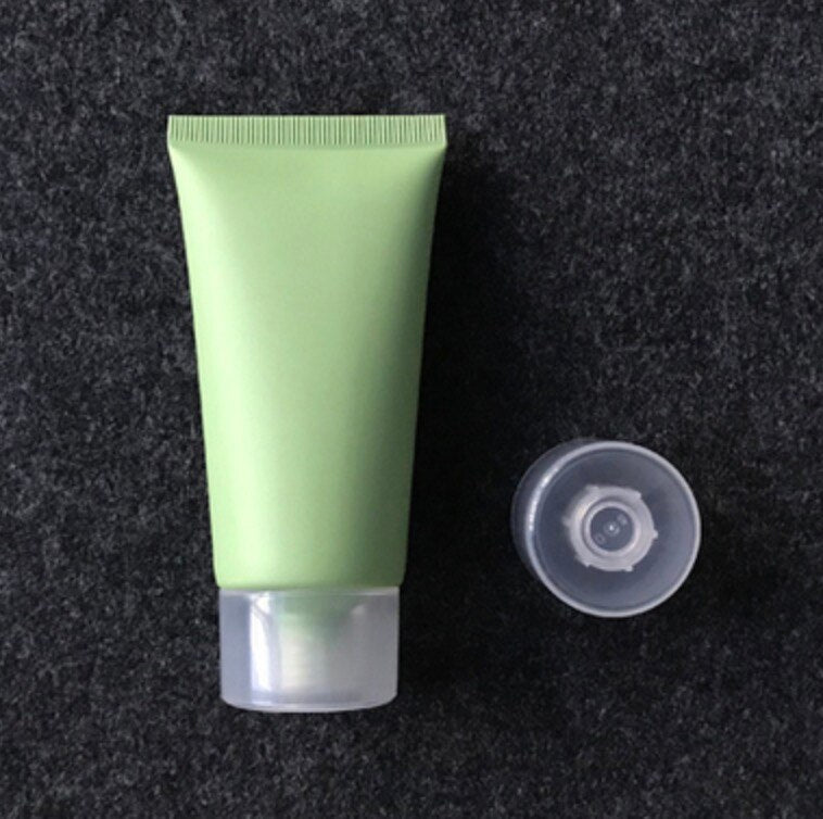 50ml Frost Plastic Soft Bottle Matte Green 50g Cosmetic Cream Facial Cleanser Container Toothpaste Lotion Tube Free Shipping