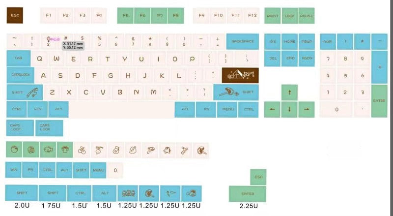 G-MKY 135 XDA Keycaps PBT Dye-Sublimated XDA Profile For Filco/DUCK/Ikbc MX Switch Mechanical Keyboard