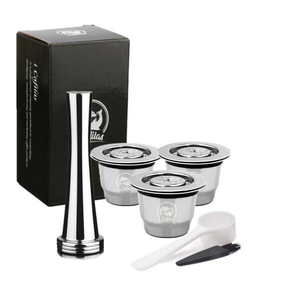 Upgraded Stainless Steel For Nespresso Coffee Filters Coffee Capsule Pods Tamper For Espresso Reusable Refillable Baskets