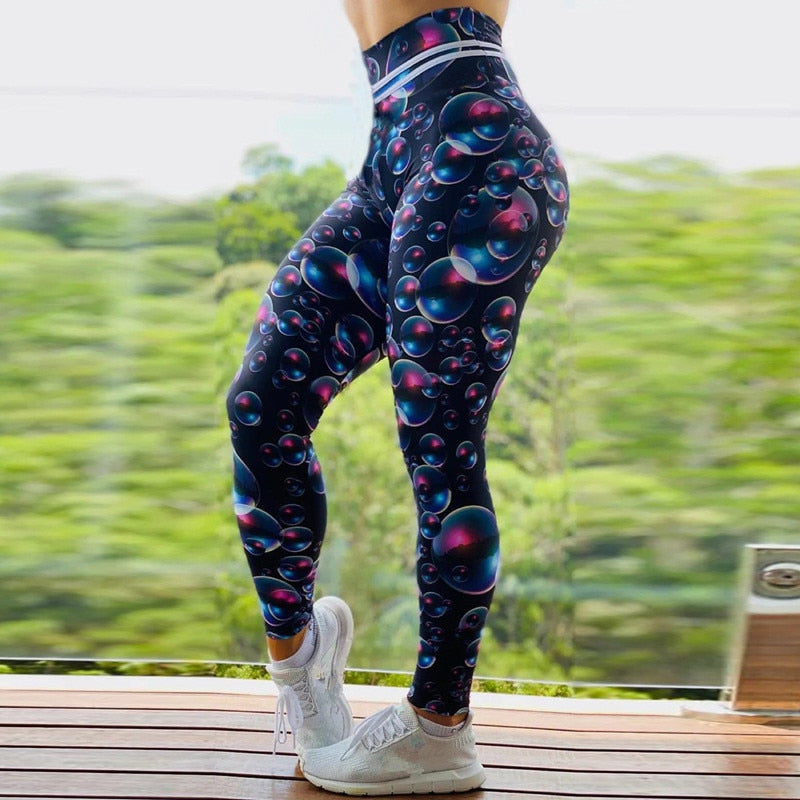 Neue Ankunft Frauen Leggings Training zum Laufen mit hoher Taille Sport Legging Digitaldruck Hose Stretch Fitness Hose Plus Größe