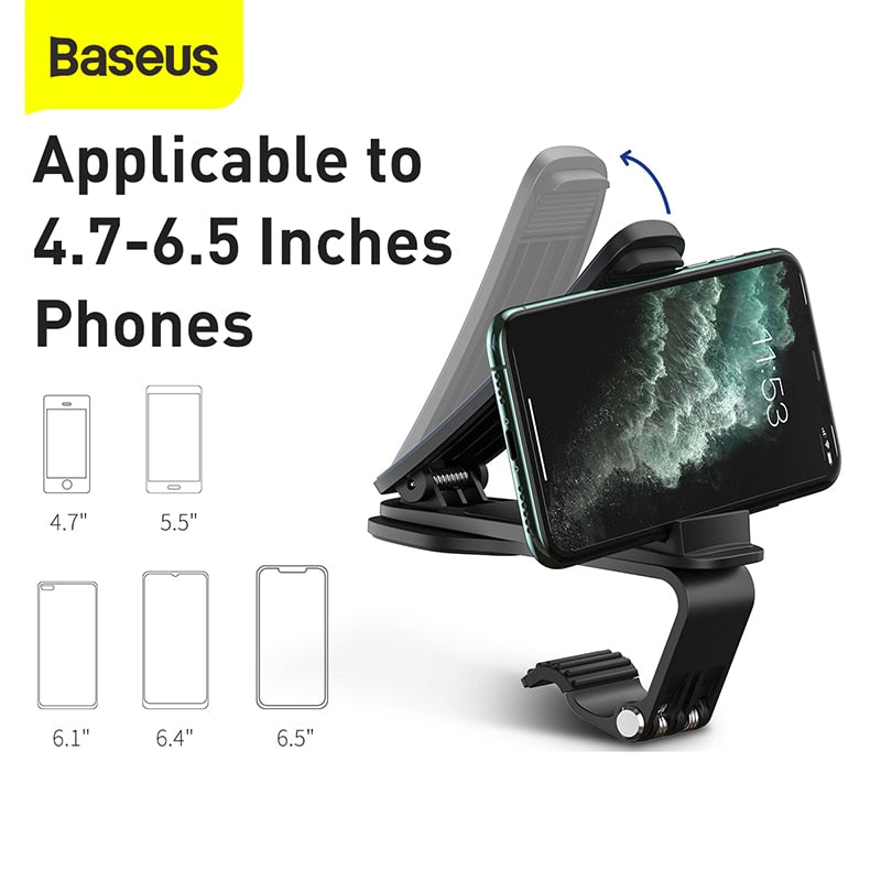 Baseus Car Phone Holder 360 Degree GPS Navigation Dashboard Phone Holder Stand in Car for Universal Phone Clip Mount Bracket