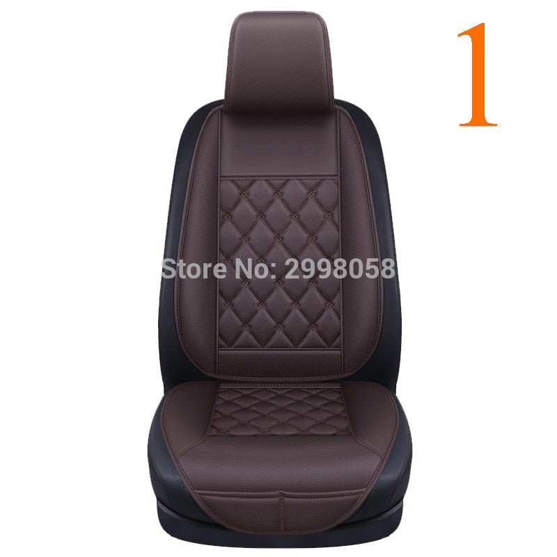 Funda protectora de cuero impermeable para asiento de coche, alfombrilla protectora Universal para asiento delantero, transpirable, para coche, furgoneta, cojín para asiento de coche