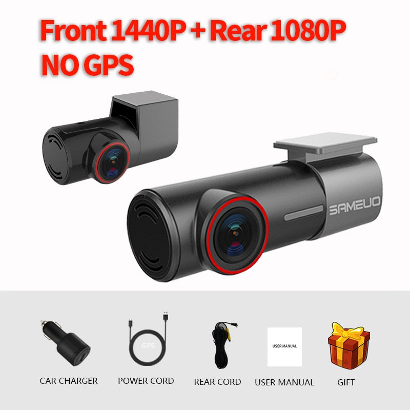 SAMEUO U700 Dash Cam Front and Rear Camera Recorder QHD 1944P Car DVR with 2 cam dashcam WiFi Video Recorder 24H Parking Monitor