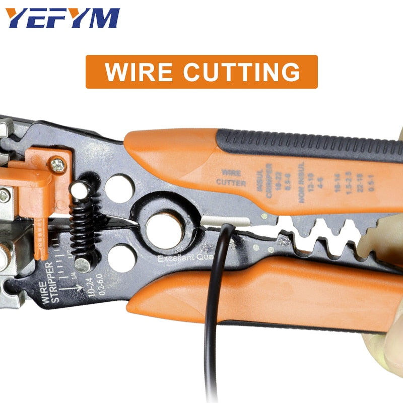 Wire stripper pliers 0.25-6mm²/10-24AWG YE-1 cable cutter practical electric automatic Multifunctional Repair crimping Tools