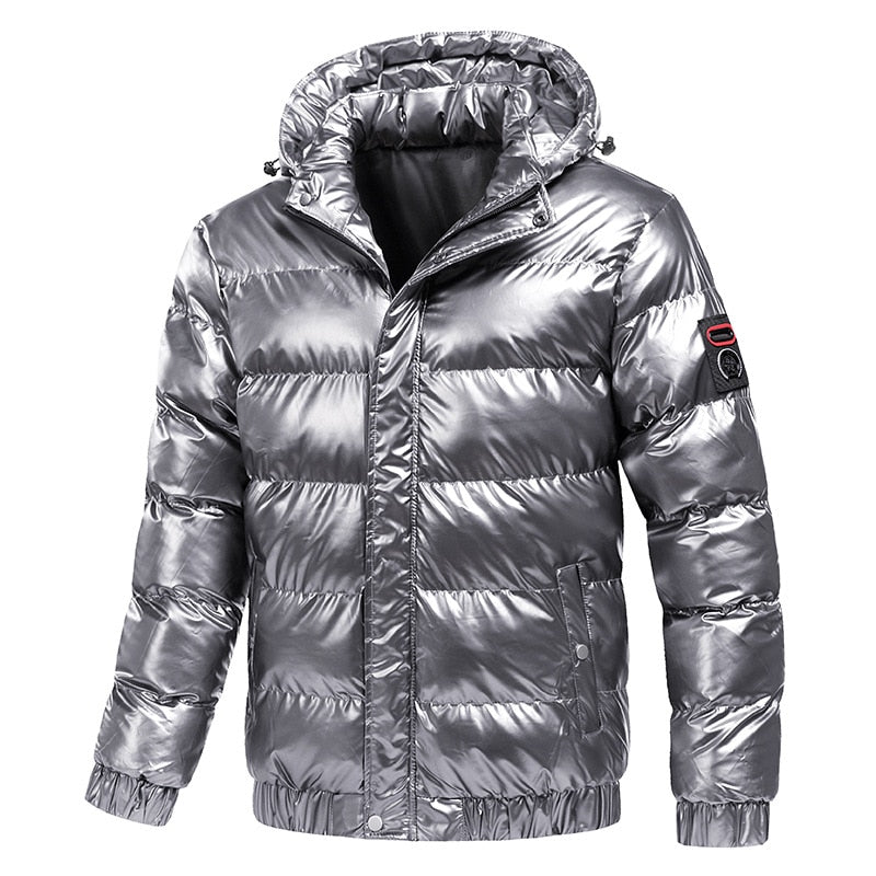 Men Winter Jacket Bomber Coats Solid Warm Parkas Overalls Hooded Outwears 2021 Men&