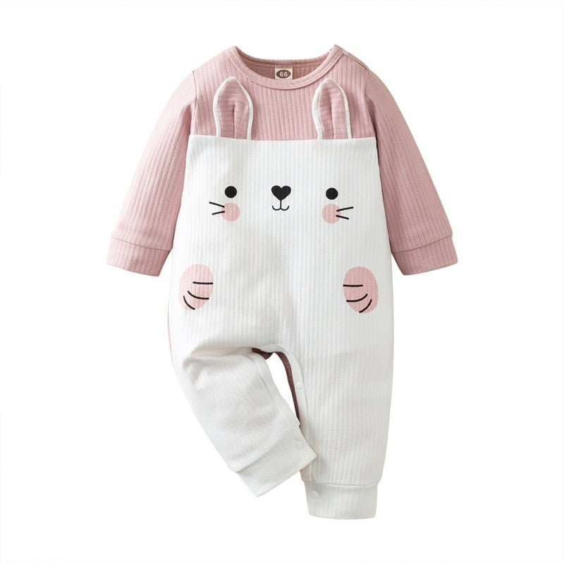 Otoño Kintted ropa de bebé de manga larga de algodón infantis ropa de bebé mameluco traje de dibujos animados ropa bebe recién nacido niño niña ropa