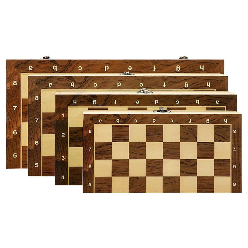 Faltbares Holz Magnetisches Schachbrett Set Brettspiel Aufbewahrungsbox für Kinder Erwachsene Reiseset Schachfiguren Spielzeug 24/29/34/39 cm