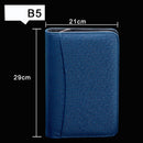 A6/A5/B5 Manager Folder Padfolio Diary Notebook and Journal Calculator Binder Spiral Note Book Business Zipper Bag Line Handbook