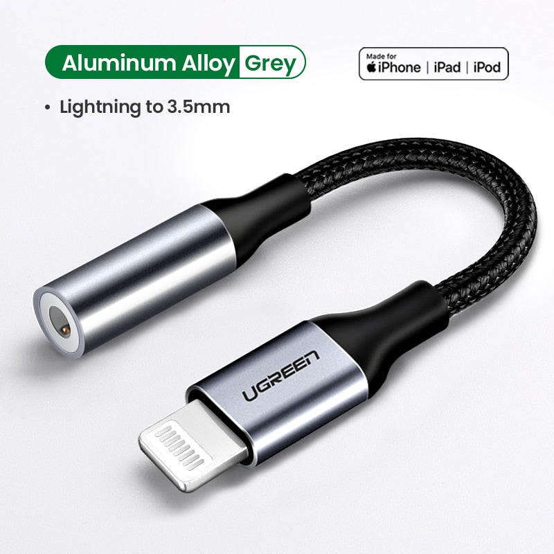 UGREEN Adapter for iPhones MFi DAC Lightning to 3.5mm Headphone Adapter For iPhone 12 11 Pro max xr Aux Cable Phone Accessories