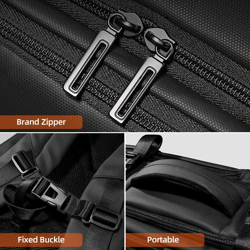 Fenruien Rucksack Herren 17,3-Zoll-Laptop-Rucksäcke, erweiterbar, USB-Aufladung, große Kapazität, Reiserucksack mit wasserdichter Tasche