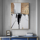 100% Hand Painted Abstract British Oil painting Modern Canvas Painting Wall Pictures for Living Room Home Decor Black White Art