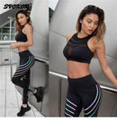 SVOKOR, conjunto de Yoga geométrico, traje deportivo transpirable para Fitness, Sujetador deportivo, mallas de gimnasio de cintura alta para mujer, pantalones de entrenamiento, ropa deportiva