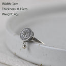 BALMORA 100% Real 925 Sterling Silver Buddhist Rings For Women Lady Rotating Ring Tibetan Prayer Mantra Ring Good Luck Ring Gift