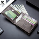 BULLCAPTAIN Genuine Leather Men's Wallet Coin Purse Small Wallet Retro Short Wallet British Casual Multifunction Wallet