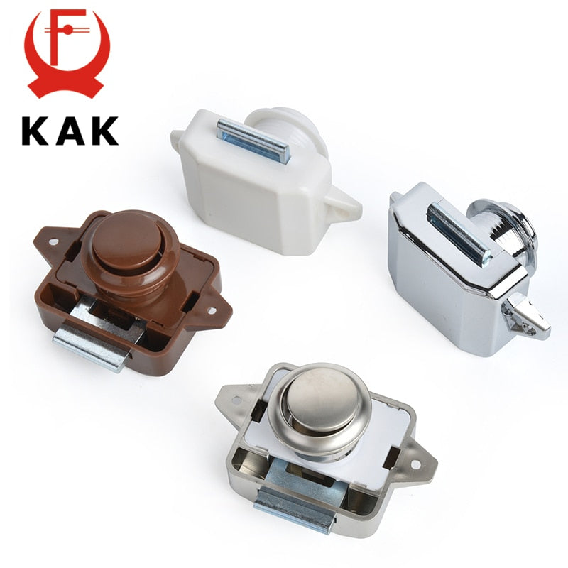 KAK 10pcs Camper Car Push Lock RV Caravan Boat Motor Home Cabinet Drawer Latch Button Locks Furniture Door Lock Hardware