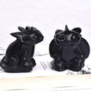 1PC Natural Obsidian Hand Carved Doll Dragon Polished Crystal Healing Stone Home decoration Art Collectible Figurine  DIY Crafts