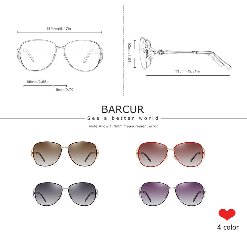 BARCUR Sonnenbrille mit Farbverlauf, polarisierte Sonnenbrille, runde Luxusbrille, lunette de soleil homme