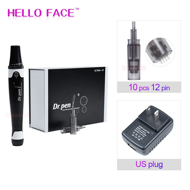 Professional Mesoterapia Kit Electric Dr. Pen Ultima A7 With 12 pcs Needle Cartridge Microneedle Pen Beauty Machine For Lover