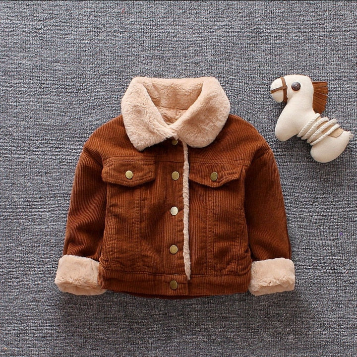 New Winter Children Thicken Clothes Baby Boys Girls Cotton Hooded Jacket Autumn Kids Toddler Fashion Coat Infant Casual Costume