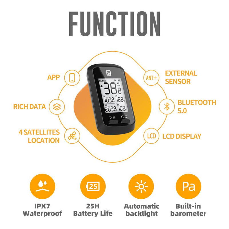 XOSS Fahrradcomputer G+ Wireless GPS Tacho wasserdicht Rennrad MTB Fahrrad Bluetooth ANT+ mit Trittfrequenz Fahrradcomputer