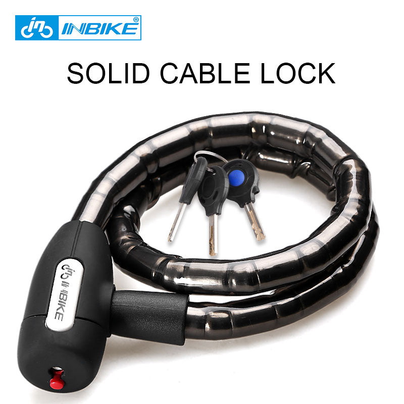 Candado de bicicleta INBIKE, candado de Cable antirrobo de 0,85 m, resistente al agua, para ciclismo, motocicleta, ciclo MTB, candado para bicicleta con llave iluminada CB106