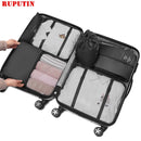 RUPUTIN 7 unids/set organizador de equipaje de viaje bolsa de almacenamiento de ropa bolsa de aseo cosmética impermeable de alta calidad accesorios de viaje