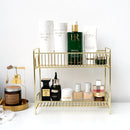 2 Layers Metal Cosmetics Storage Rack Bathroom Makeup Organizer Kitchen Seasoning Iron Storage Shelves Makeup Organizer Box