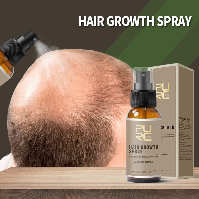 PURC Hair Growth Spray Prevenir la pérdida de cabello Tratamientos para el cuero cabelludo Espesar Champú para el cabello Set Belleza Salud Cuidado del cabello